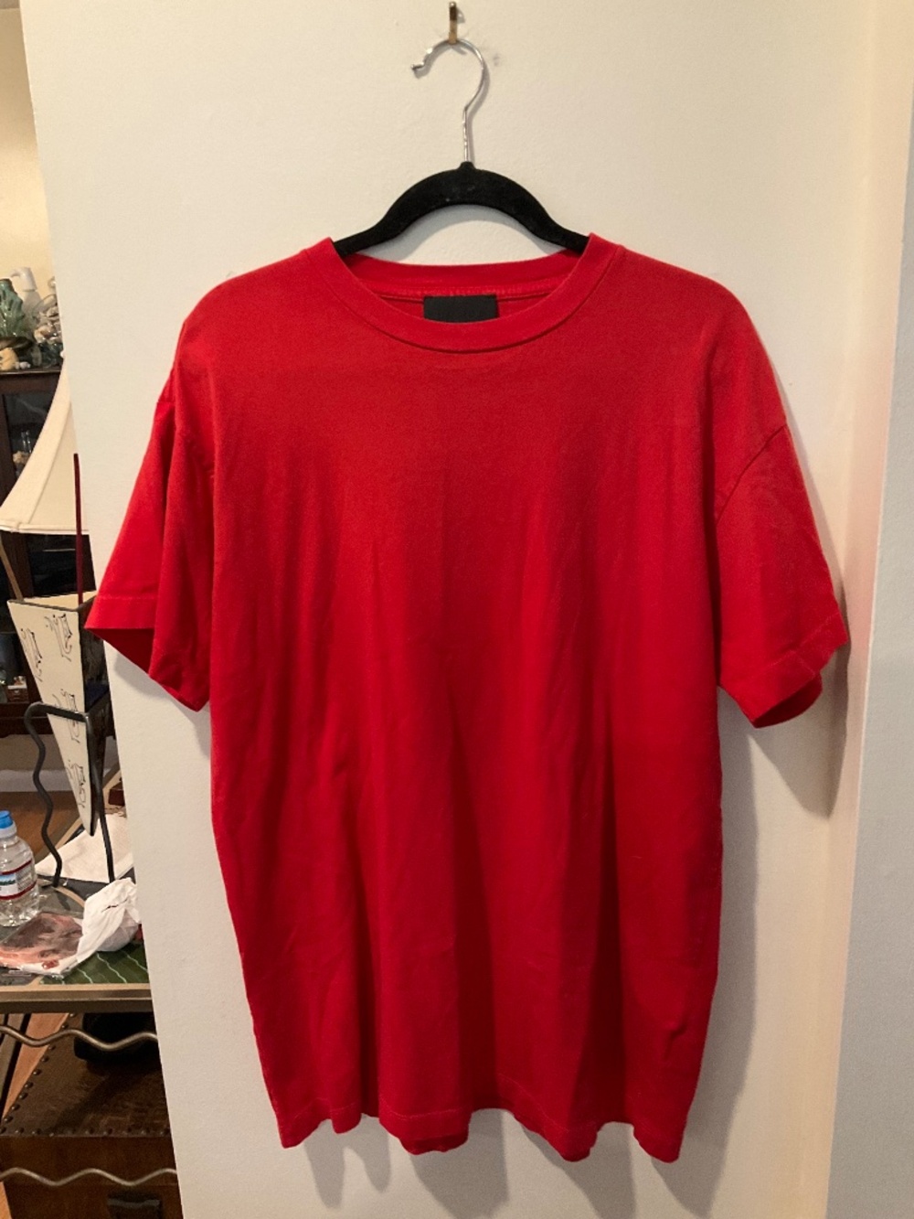 EUC Fear of God Essentials Red T-shirt Size Large